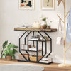 Wooden Console Table 100cm Wide With Black Steel Frame - Velmora