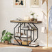 Wooden Console Table 100cm Wide With Black Steel Frame - Velmora