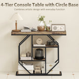 Wooden Console Table 100cm Wide With Black Steel Frame - Velmora
