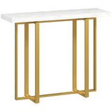 Wooden Console Table 100cm Wide With Steel Frame - Velmora