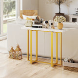 Wooden Console Table 100cm Wide With Steel Frame - Velmora