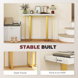 Wooden Console Table 100cm Wide With Steel Frame - Velmora