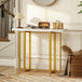 Wooden Console Table 100cm Wide With Steel Frame - Velmora