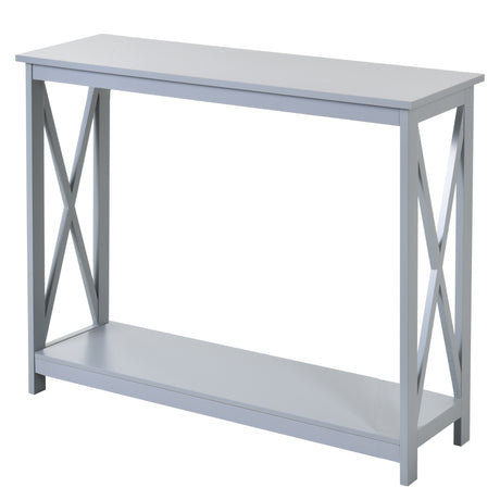Wooden Console Table 100cm Wide With Storage Shelf - Velmora
