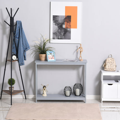 Wooden Console Table 100cm Wide With Storage Shelf - Velmora