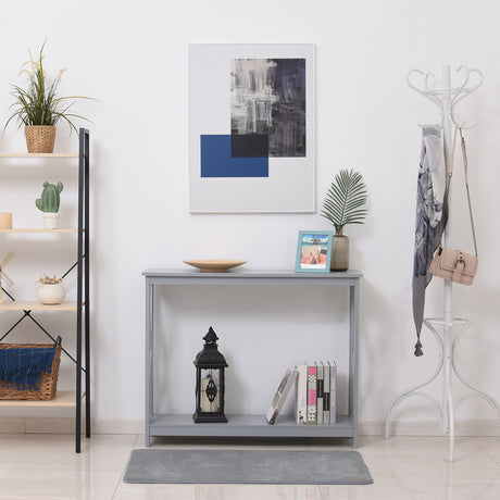 Wooden Console Table 100cm Wide With Storage Shelf - Velmora