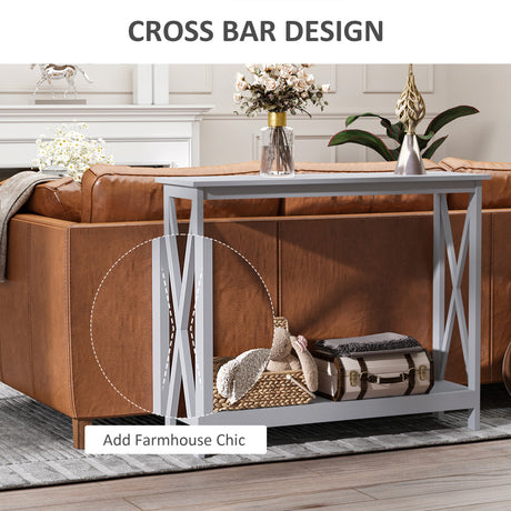 Wooden Console Table 100cm Wide With Storage Shelf - Velmora