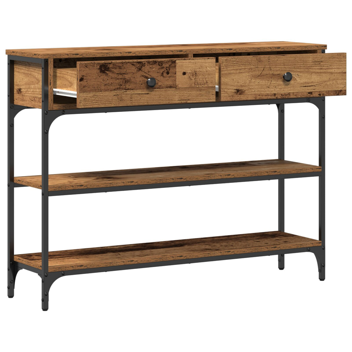Wooden Console Table 100cm Wide With 2 Drawers - Vantage Home