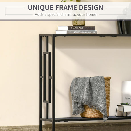 Wooden Console Table 106cm Wide With Storage Shelf - Velmora