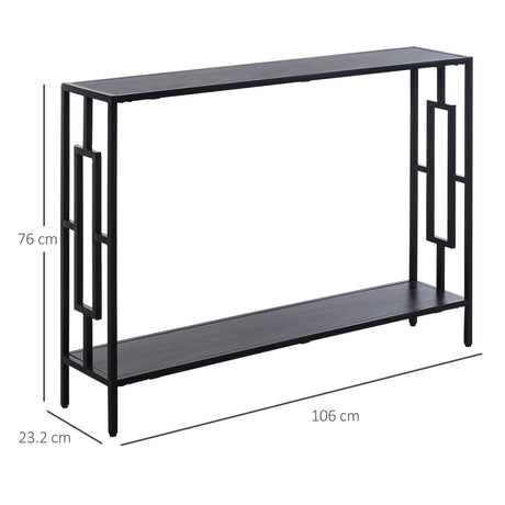 Wooden Console Table 106cm Wide With Storage Shelf - Velmora