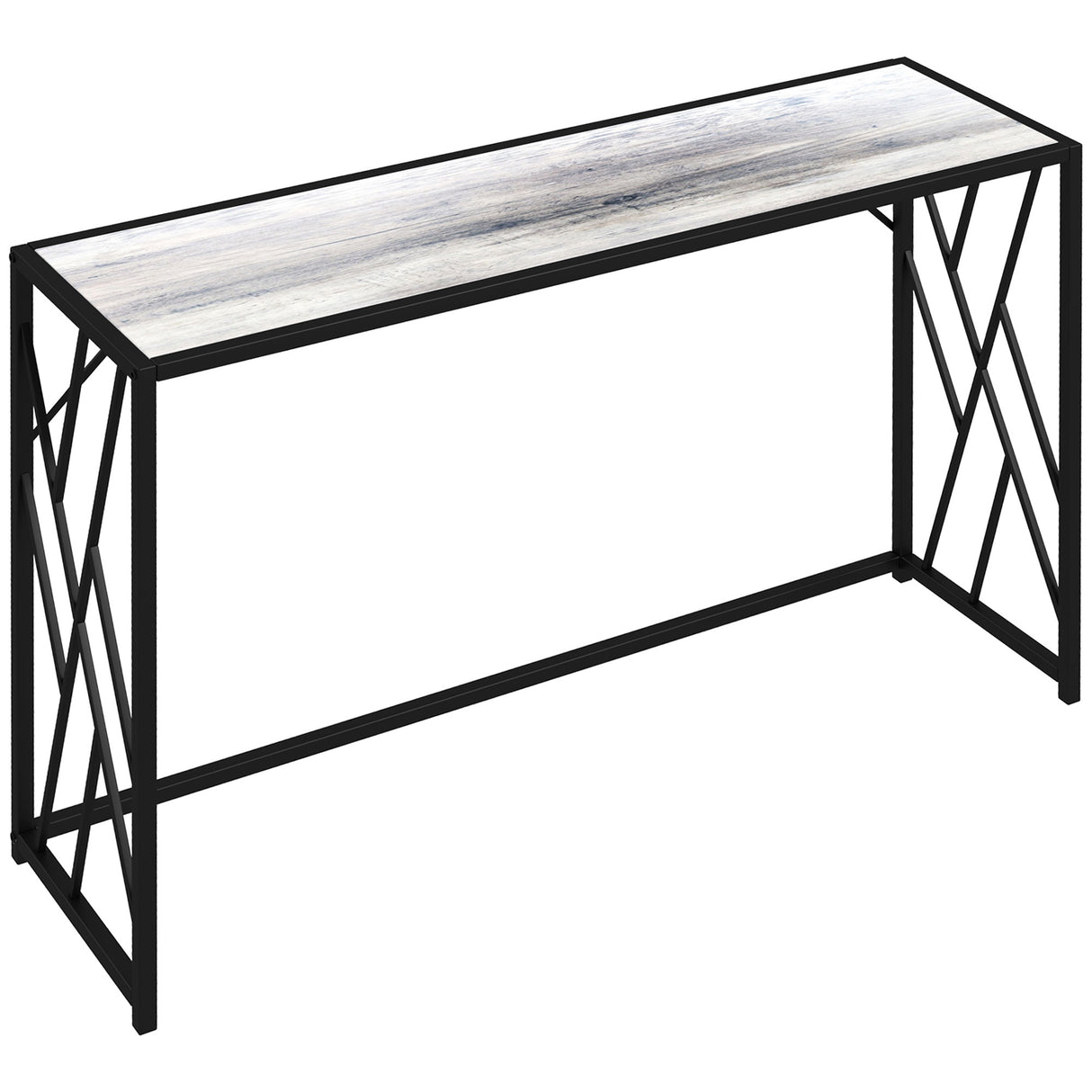 Wooden Console Table 120cm Wide With Black Metal Frame - Velmora