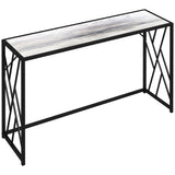 Wooden Console Table 120cm Wide With Black Metal Frame - Velmora