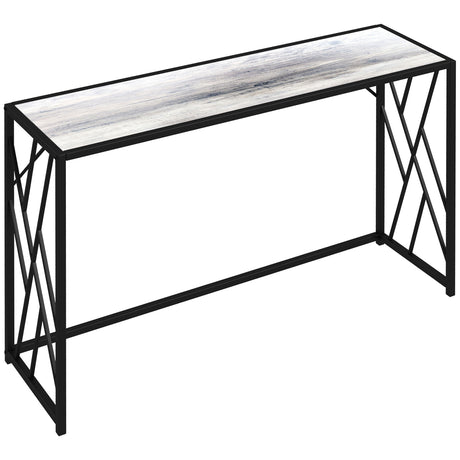 Wooden Console Table 120cm Wide With Black Metal Frame - Velmora