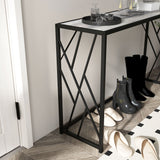 Wooden Console Table 120cm Wide With Black Metal Frame - Velmora