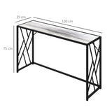 Wooden Console Table 120cm Wide With Black Metal Frame - Velmora