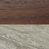 Wooden Console Table 120cm Wide With Marble Effect Glass Top - Willow