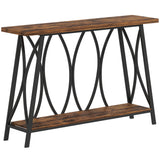 Wooden Console Table 120cm Wide With Metal Frame - Velmora