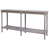 Wooden Console Table 160cm Wide With Rattan Shelf - Serene