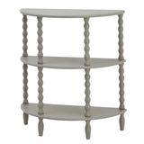 Wooden Console Table 71cm Wide Half Moon With 2 Shelves - Camden
