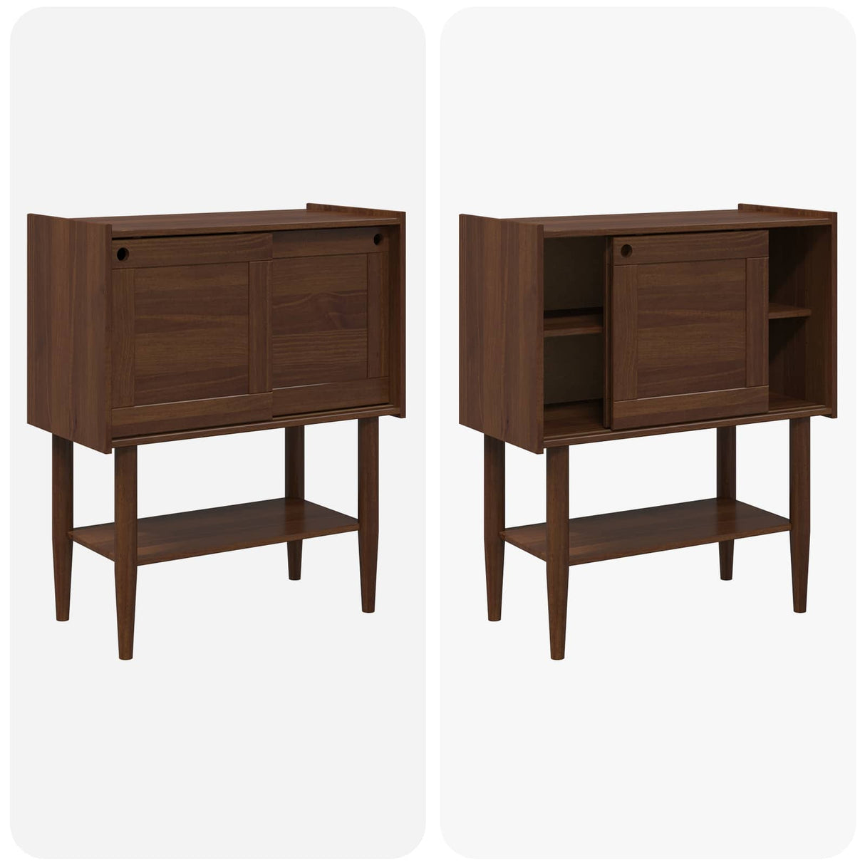 Wooden Console Table 80cm Wide With 2 Sliding Doors - Bilbao