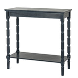 Wooden Console Table 80cm Wide With Rattan Shelf - Contour