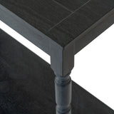 Wooden Console Table 80cm Wide With Rattan Shelf - Contour