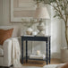 Wooden Console Table 80cm Wide With Rattan Shelf - Contour