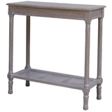 Wooden Console Table 80cm Wide With Rattan Shelf - Serene