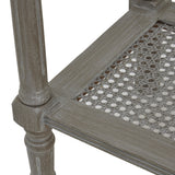 Wooden Console Table 80cm Wide With Rattan Shelf - Serene