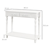 Wooden Console Table 84cm Wide With 2 Drawers - Velmora