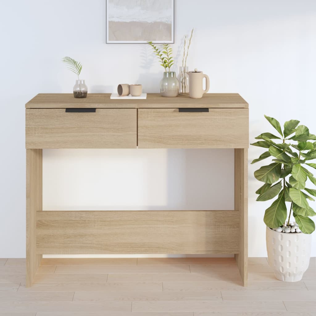 Wooden Console Table 90cm Wide With 2 Drawers - Vantage Home