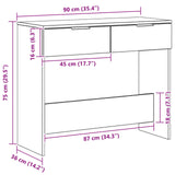 Wooden Console Table 90cm Wide With 2 Drawers - Vantage Home