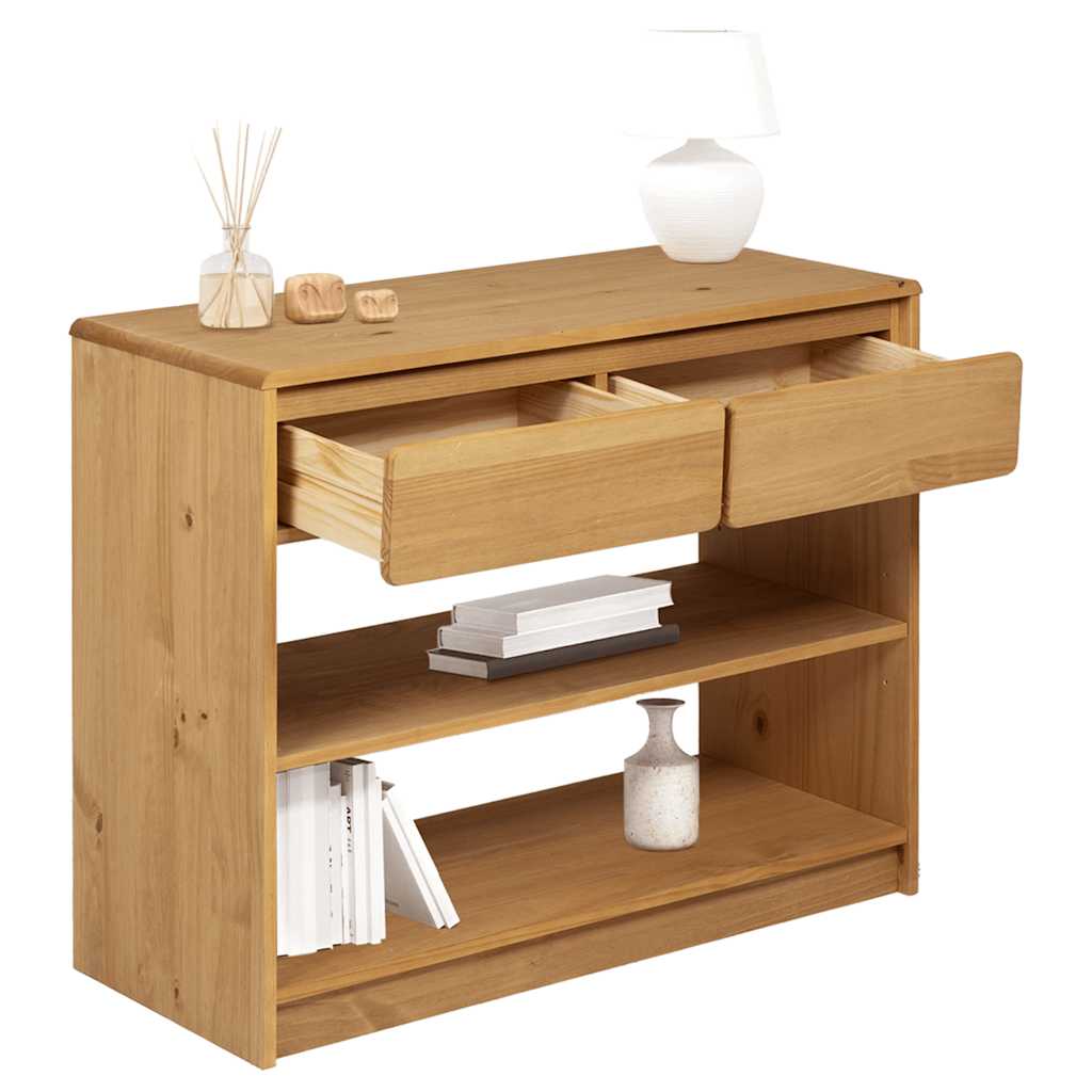 Wooden Console Table With 2 Drawers And 2 Shelves - Sauda