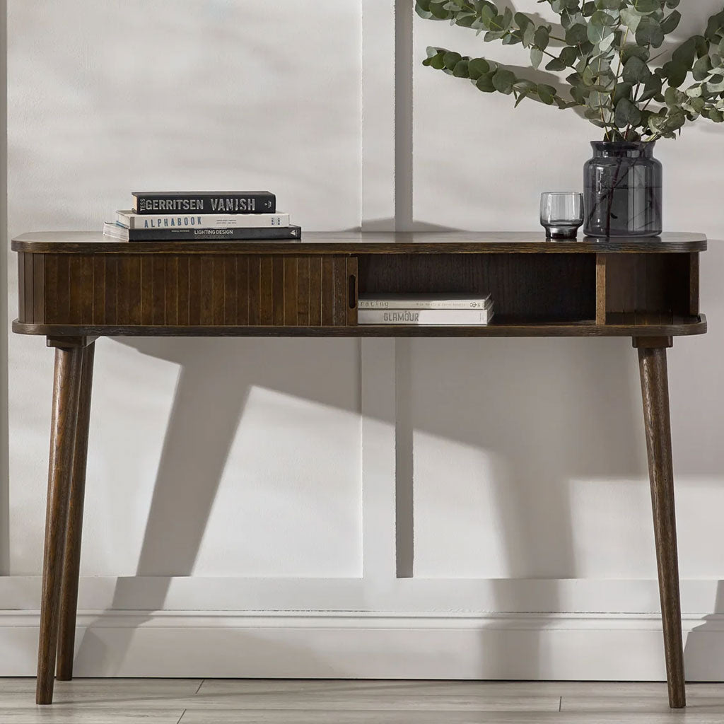 Wooden Console Table With 2 Sliding Doors - Arya