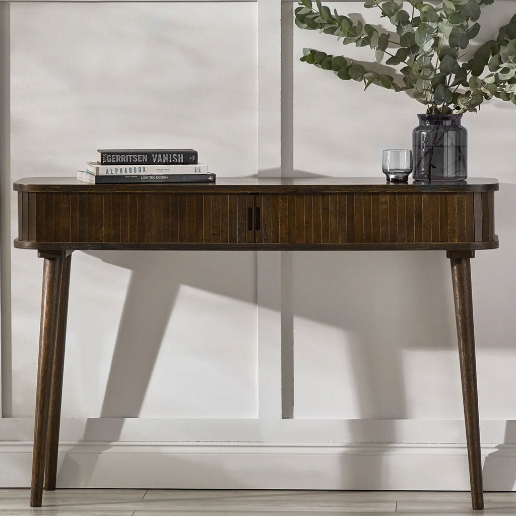 Wooden Console Table With 2 Sliding Doors - Arya