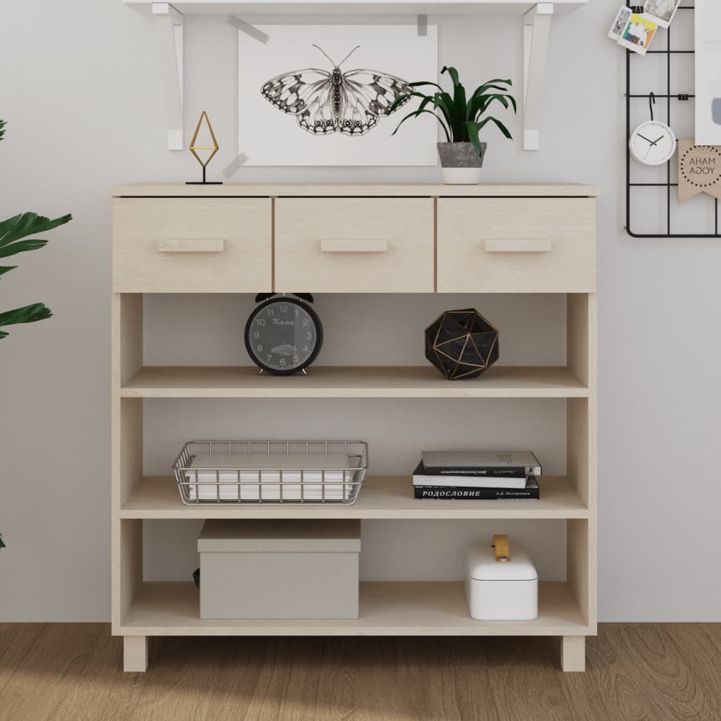 Wooden Console Table With 3 Drawers And 3 Shelves - Hamar