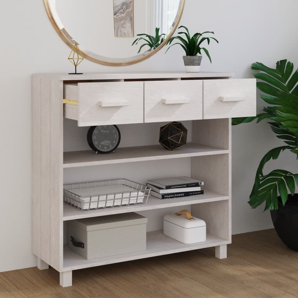 Wooden Console Table With 3 Drawers And 3 Shelves - Hamar