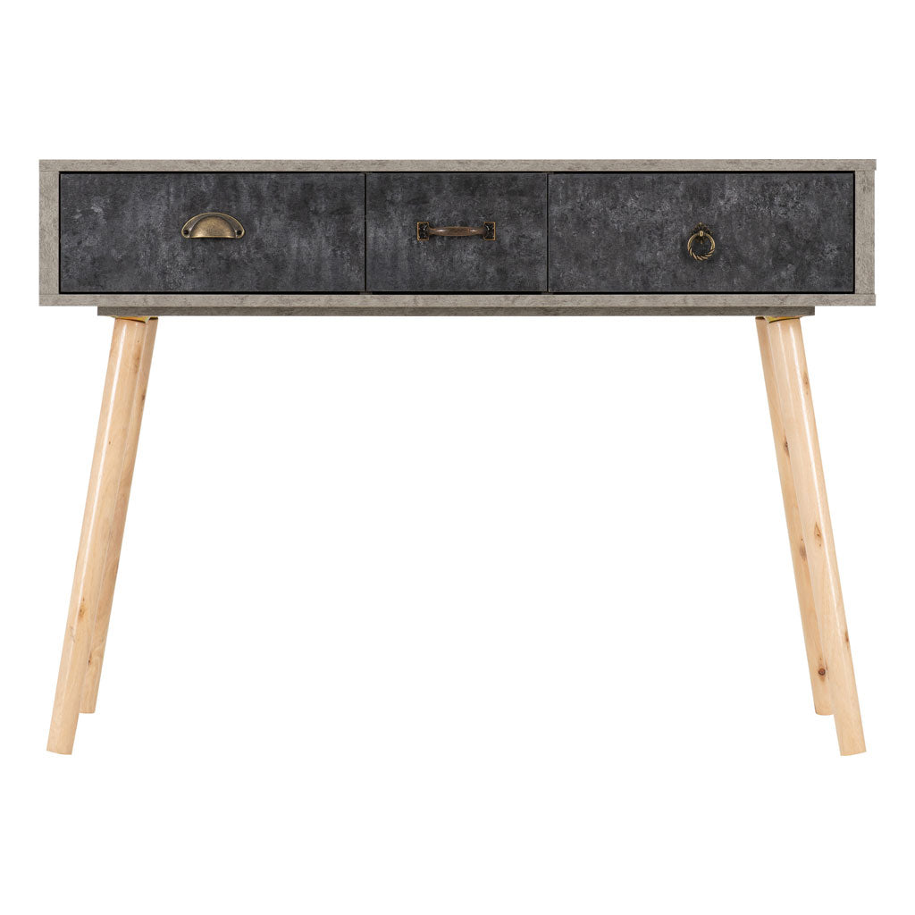 Wooden Console Table With 3 Drawers - Nordic