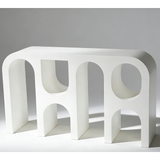 Wooden Console Table with Abstract Design - Capriana