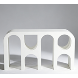 Wooden Console Table with Abstract Design - Capriana