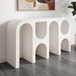 Wooden Console Table 105cm Wide with Abstract Design - Capriana