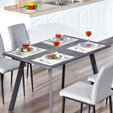 Wooden Contemporary Kitchen Dining Table Rectangular for 4 People - Velmora