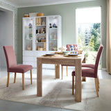 Wooden Cupboard Glazed Tall And Narrow With 1 Door And 3 Drawers - Fribo