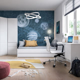 Wooden Cupboard Tall And Narrow With 1 Door And 3 Drawers - Fribo