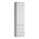 Wooden Cupboard Tall And Narrow With 1 Door And 3 Drawers - Fribo