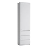 Wooden Cupboard Tall And Narrow With 1 Door And 3 Drawers - Fribo