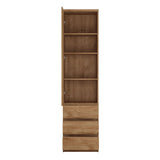 Wooden Cupboard Tall And Narrow With 1 Door And 3 Drawers - Fribo