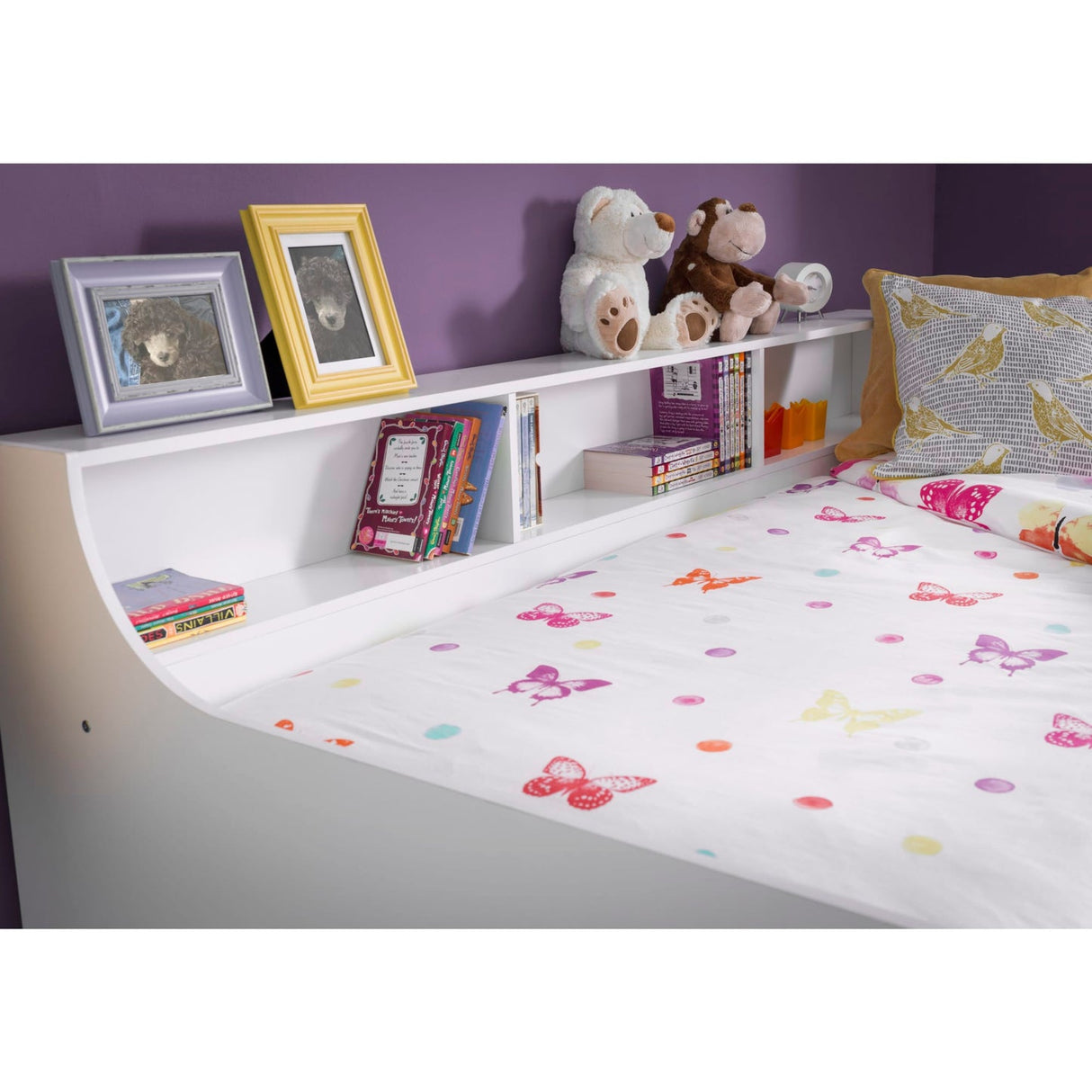 Wooden Day Bed With Shelves - Grace