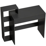 Wooden Desk 100cm Wide With 1 Drawer And 3 Shelves - Velmora