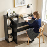 Wooden Desk 100cm Wide With 1 Drawer And 3 Shelves - Velmora